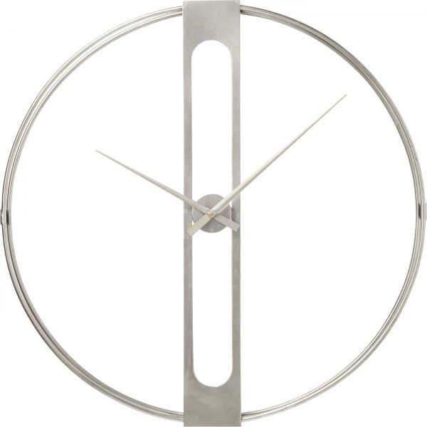 Nástěnné hodiny ve stříbrné barvě Kare Design Clip, průměr 60 cm - KARE