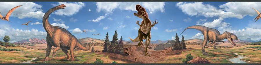 Samolepící  bordury - obrázky Dinosauři - Dětské dekorace Lunami