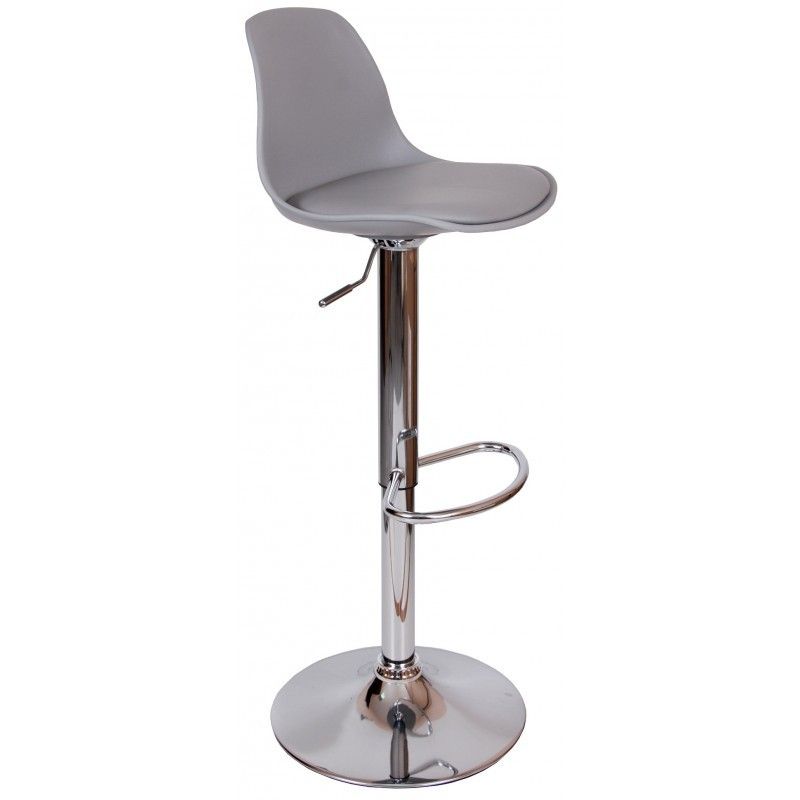 Šedé barové židle s nastavitelnou výškou z imitace kůže v sadě 2 ks (výška sedáku 56,5 cm) – Casa Selección - Designovynabytek.cz