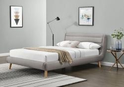 Halmar postel ELANDA barevné provedení světle šedá, rozměry 140 cm - Sedime.cz