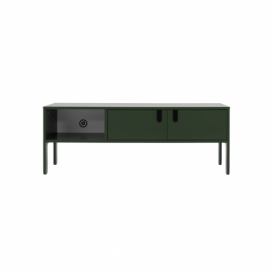 Matně zelený lakovaný TV stolek Tenzo Uno 137 x 40 cm