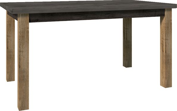 Jídelní stůl, rozkládací, dub lefkas tmavý/smooth šedý, 160-203x90 cm, MONTANA STW Mdum - M DUM.cz