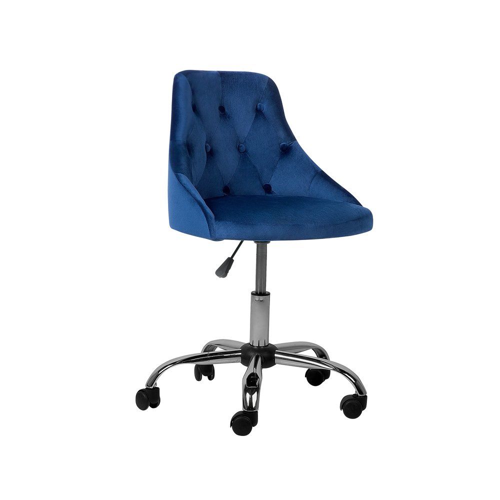 Sametová kancelářská židle modrá PARRISH - Beliani.cz
