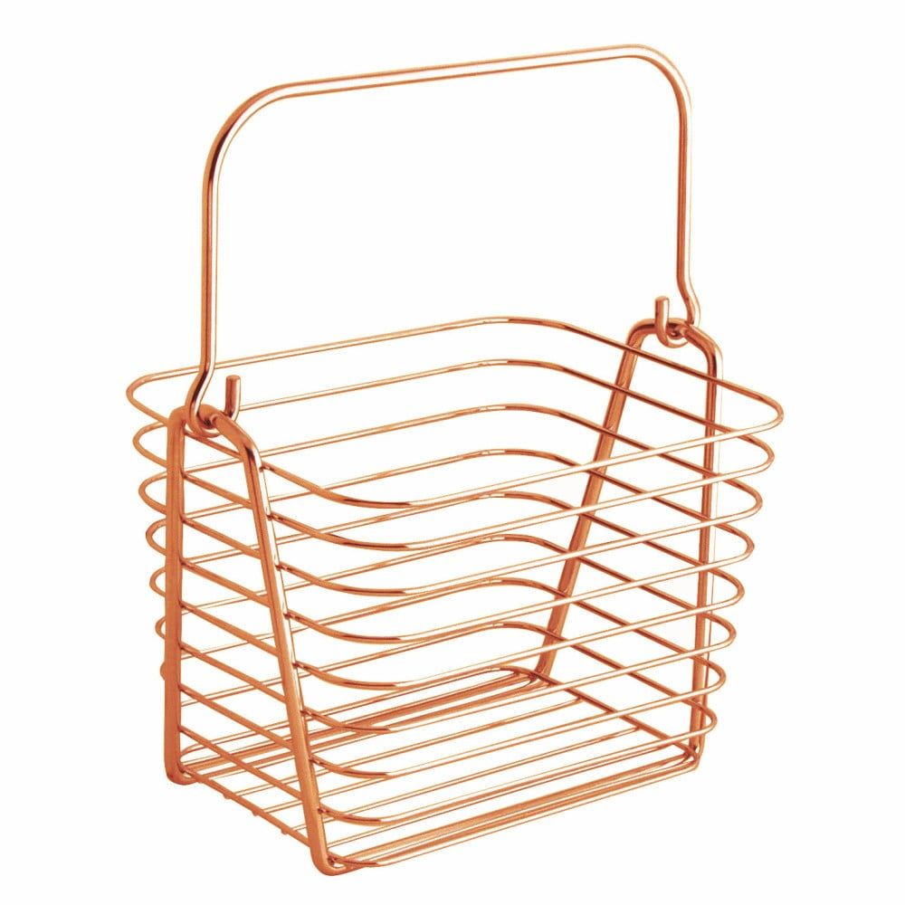 Oranžový kovový závěsný košík iDesign, 21,5 x 19 cm - Bonami.cz