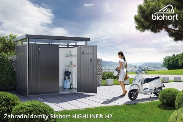 Biohort Zahradní domek HIGHLINE® H2, stříbrná metalíza - 