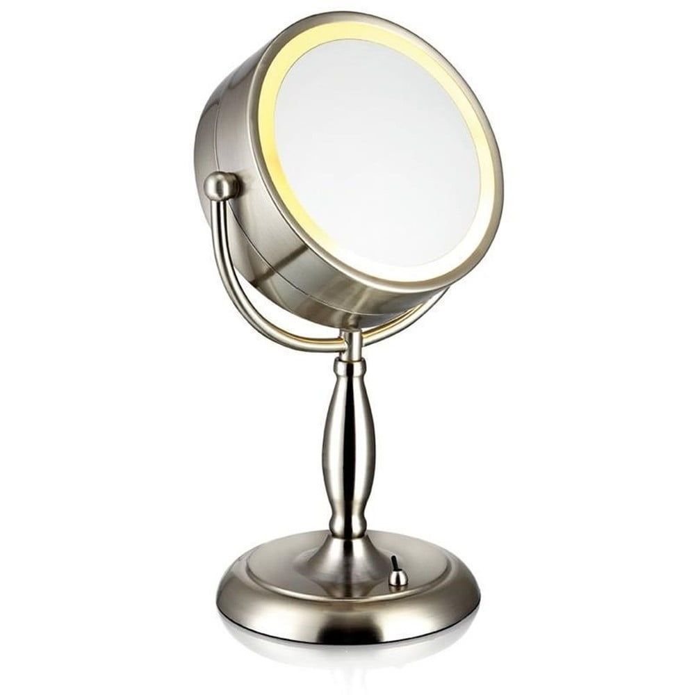 Stolní zrcadlo s osvětlením ve stříbrné barvě Markslöjd Face, ø 16,2 cm - Bonami.cz