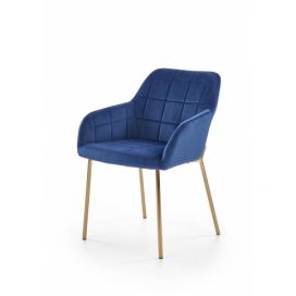Židle čalouněná K306 tmavě modrý/Žlutý