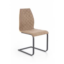Židle čalouněná K265 Černý / Hnědý / Dub medový