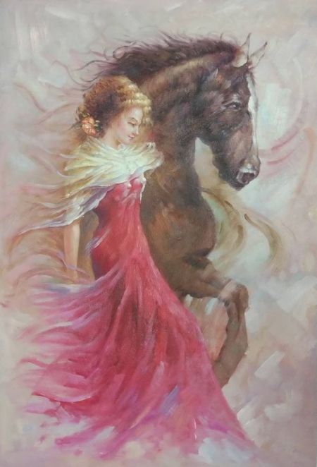Obraz - Žena s koněm - FORLIVING