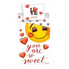 Jerry Fabrics povlečení bavlna Emoji &quot;You are so sweet&quot; 140x200+70x90 cm  