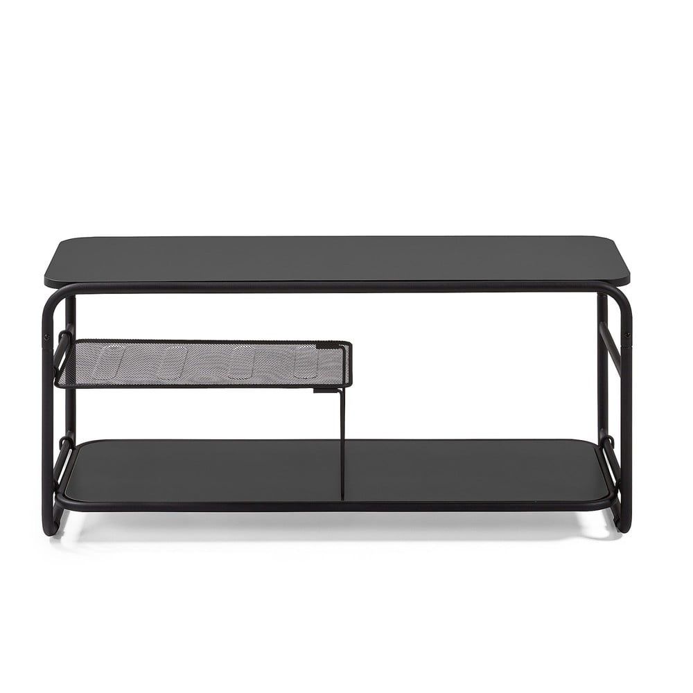Černý kovový TV stolek Kave Home Academy 98 x 37 cm - Bonami.cz