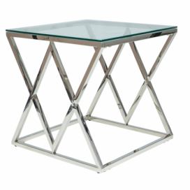 Konferenční stolek ZEGNA B 55X55 Stříbrný