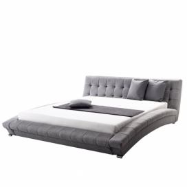 Čalouněná vodní postel 180 x 200 cm šedá LILLE