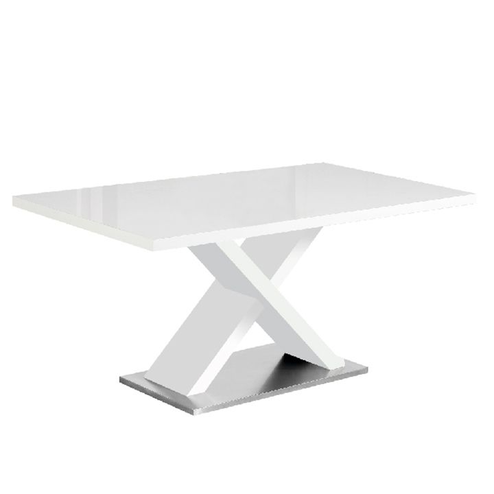 Jídelní stůl, bílá s vysokým leskem HG, 160x90 cm, FARNEL Mdum - M DUM.cz