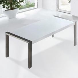Nerezový stůl 220 x 90 cm bílý ARCTIC I
