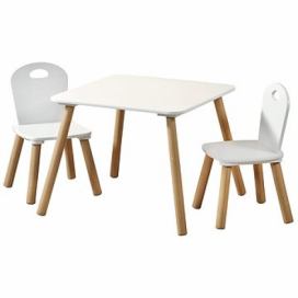 Sada dětského nábytku: stůl + 2 židle, barva bílá, Kesper