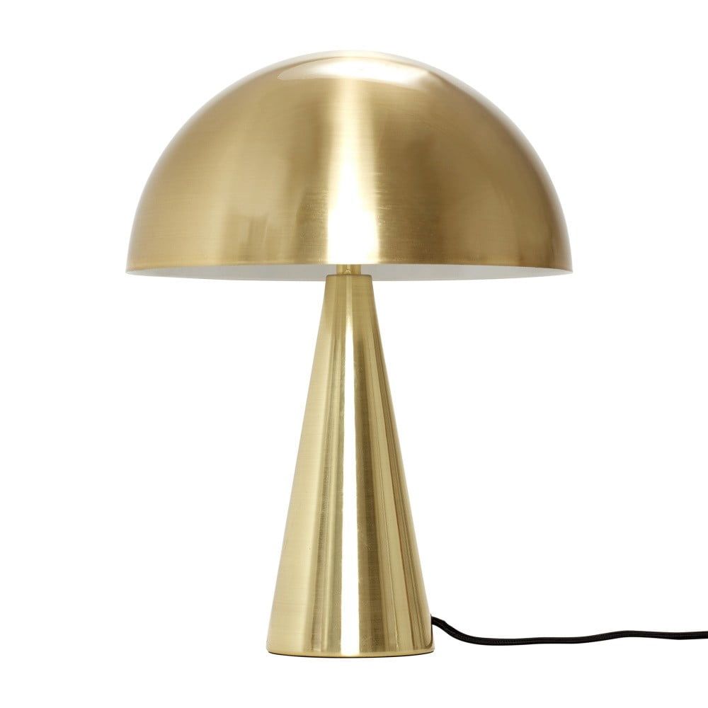 Zlatá kovová stolní lampa Hübsch Mush 33 cm - Designovynabytek.cz