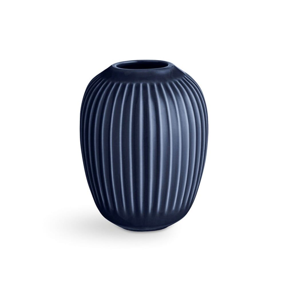 Tmavě modrá kameninová váza Kähler Design Hammershoi, ⌀ 8,5 cm - Bonami.cz