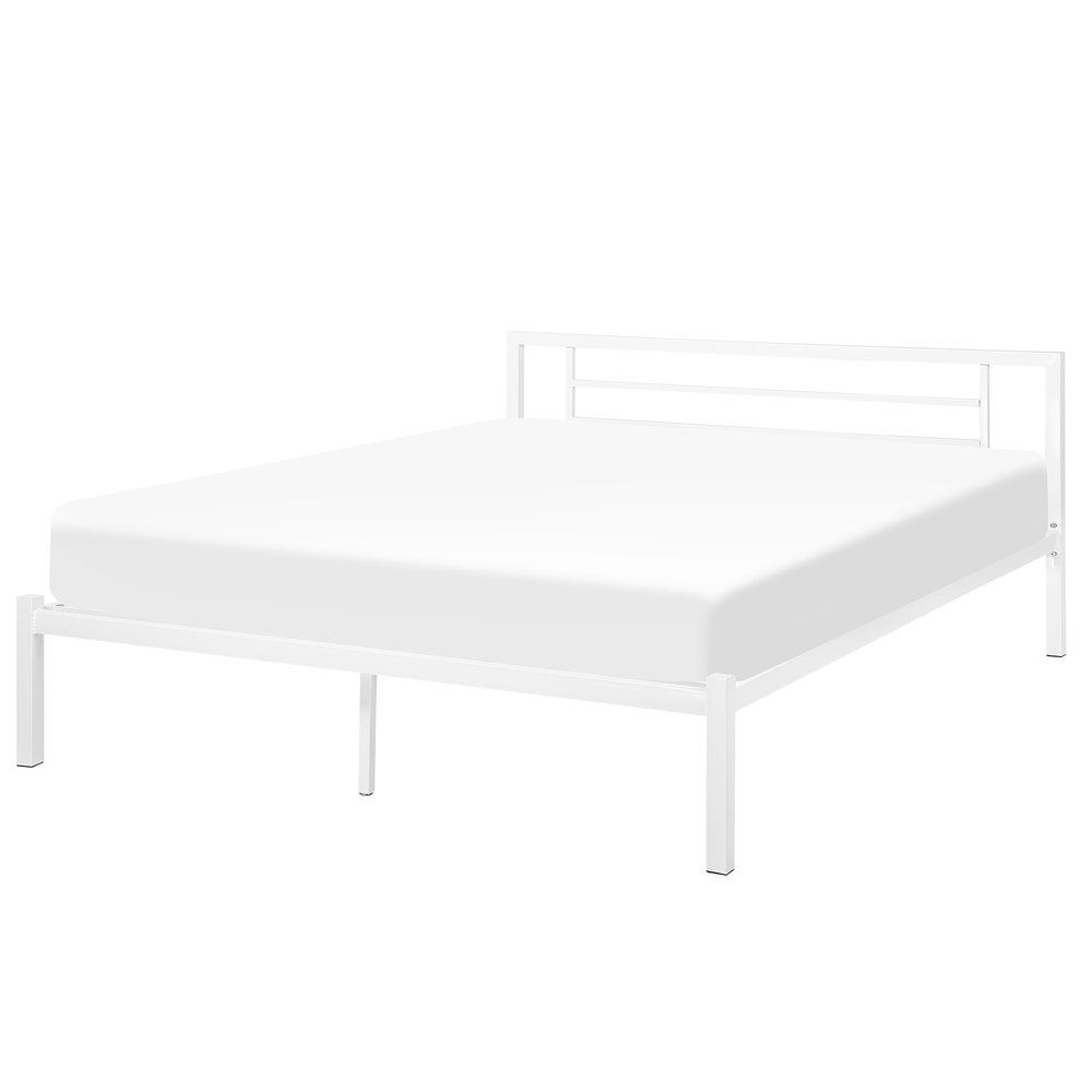 Kovová postel s rámem 180 x 200 cm bílá CUSSET - Beliani.cz