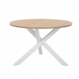 Jídelní stůl světlý dřevo / bílý ⌀ 120 cm JACKSONVILLE