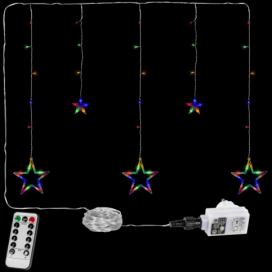 VOLTRONIC® Vánoční závěs - 5 hvězd, 61 LED, barevný + ovladač