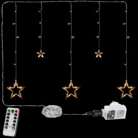 VOLTRONIC® Vánoční závěs - 5 hvězd, 61 LED, teple bílý + ovladač