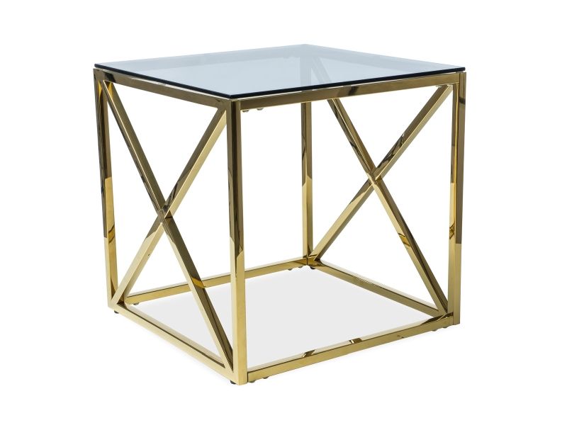 Konferenční stolek ELISE B 55X55 ZLATÝ/kouřové sklo - Nabytek-Bogart.cz