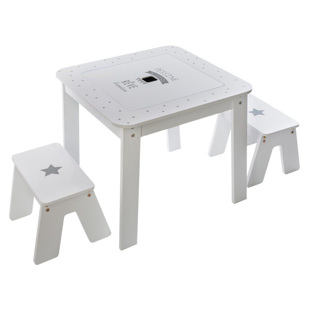 Atmosphera Dřevěný stůl s stoličkami pro děti, 51x57x57, 26x19x36 cm - EMAKO.CZ s.r.o.