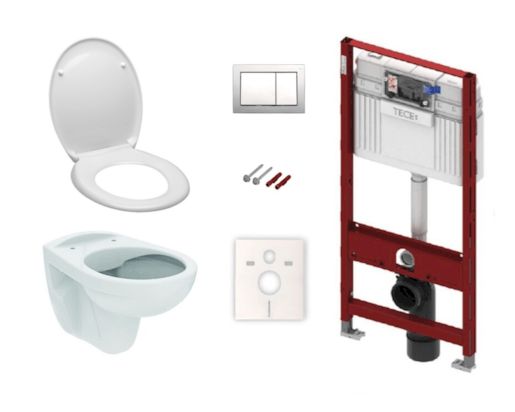 Cenově zvýhodněný závěsný WC set TECE do lehkých stěn / předstěnová montáž+ WC S-Line S-line Pro KMPLSIKOTSCR - Siko - koupelny - kuchyně