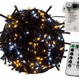 VOLTRONIC® Vánoční řetěz 5 m, 50 LED, teple/stud.bílý+ovladač
