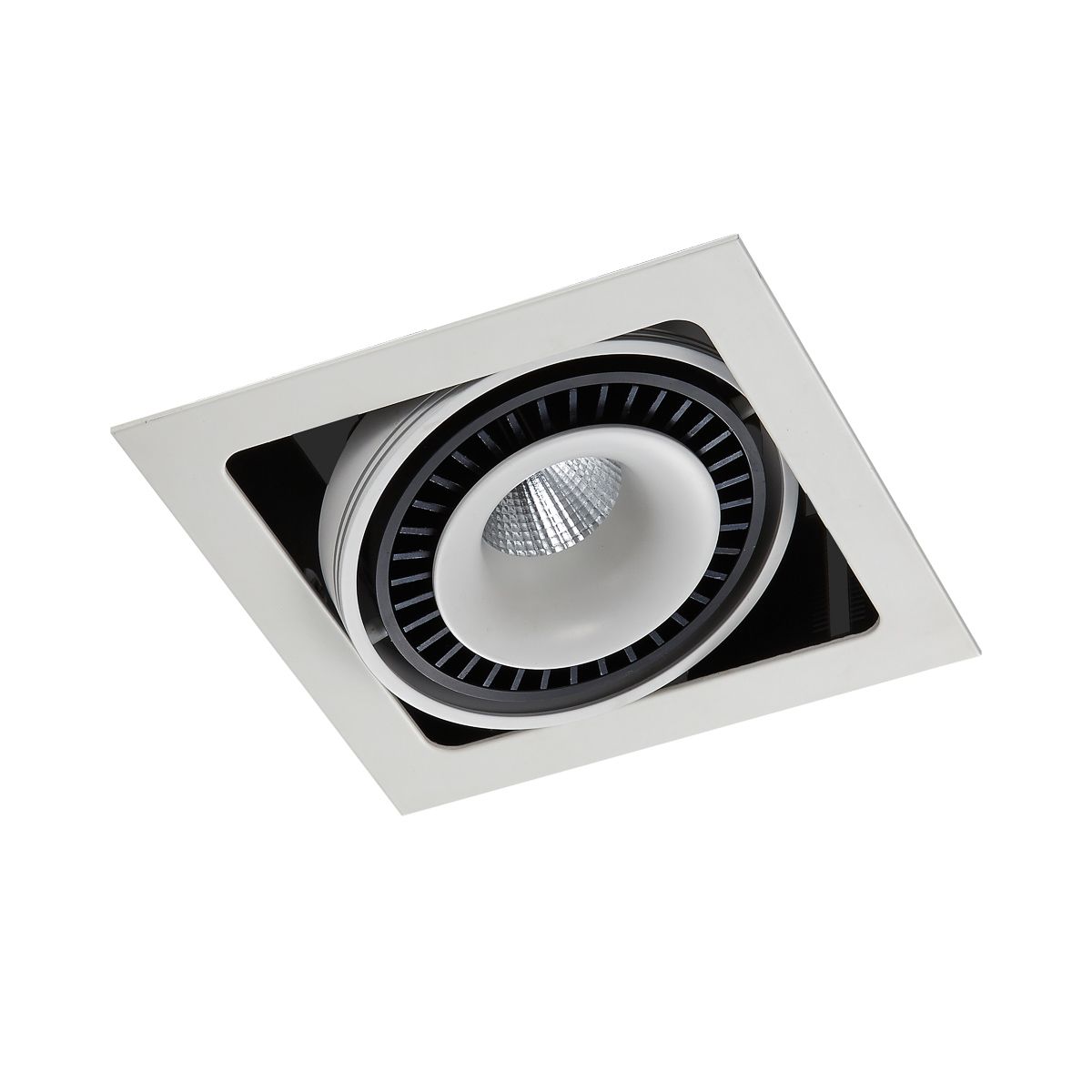 Italux GL7116-1/18W WH+BL LED zápustné bodové stropní svítidlo Alesso 1x18W | 1340lm | 3000K - polohovací, bílo-černá - Dekolamp s.r.o.