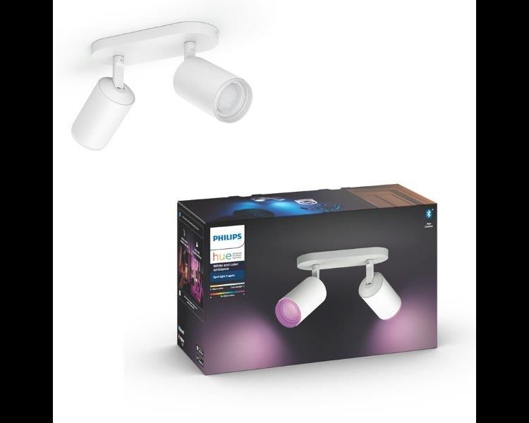 Philips Hue 50632/31/P7 stropní bodové svítidlo Fugato 2x5,7W|GU10|2000-65000K|RGB - Bluetooth, White and Color Ambiance - Dekolamp s.r.o.
