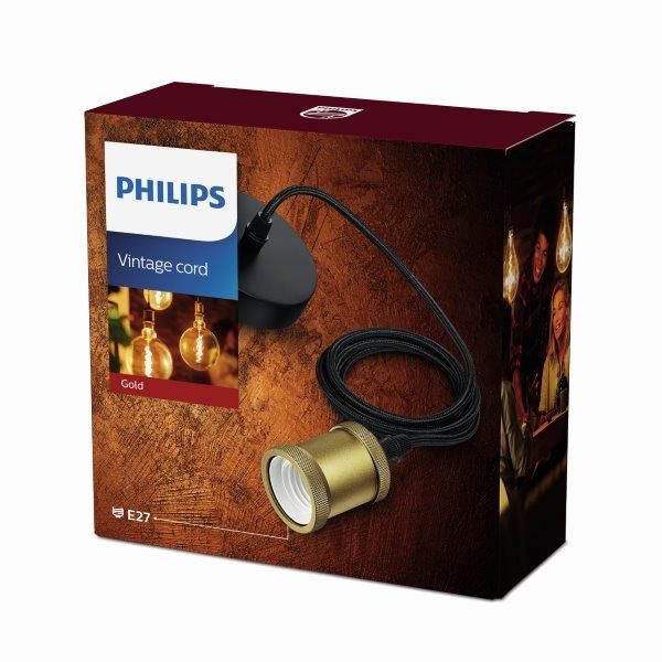 Philips 8718696167779 kabel s objímkou Cord Classic Gold E27 - Dekolamp s.r.o.