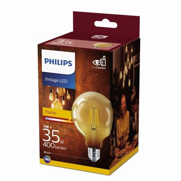 Philips 8718699673604 LED žárovka Classic Vintage 1x4W | E27 | 400lm | 2500K - EYECOMFORT - Dekolamp s.r.o.