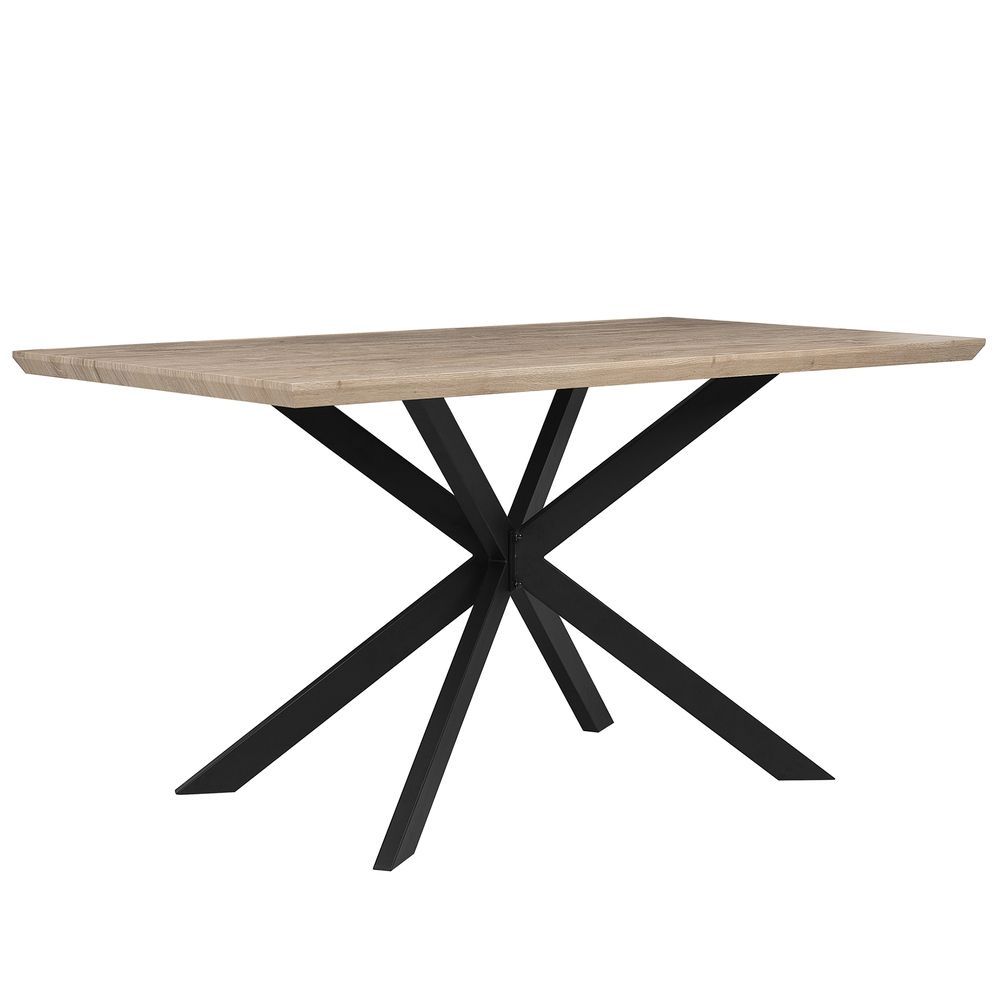 Jídelní stůl 140 x 80 cm, světlé dřevo s černým SPECTRA - Beliani.cz