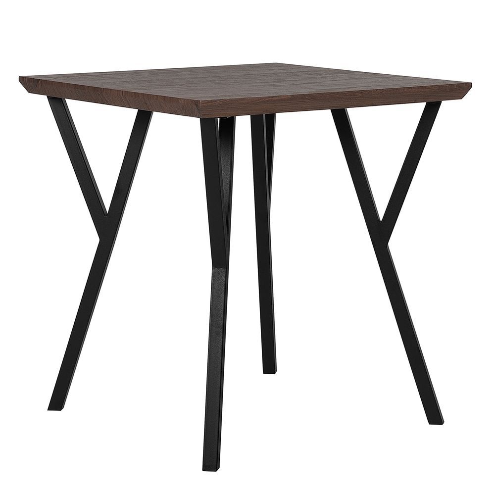 Jídelní stůl 70 x 70 cm, tmavé dřevo s černým BRAVO - Beliani.cz