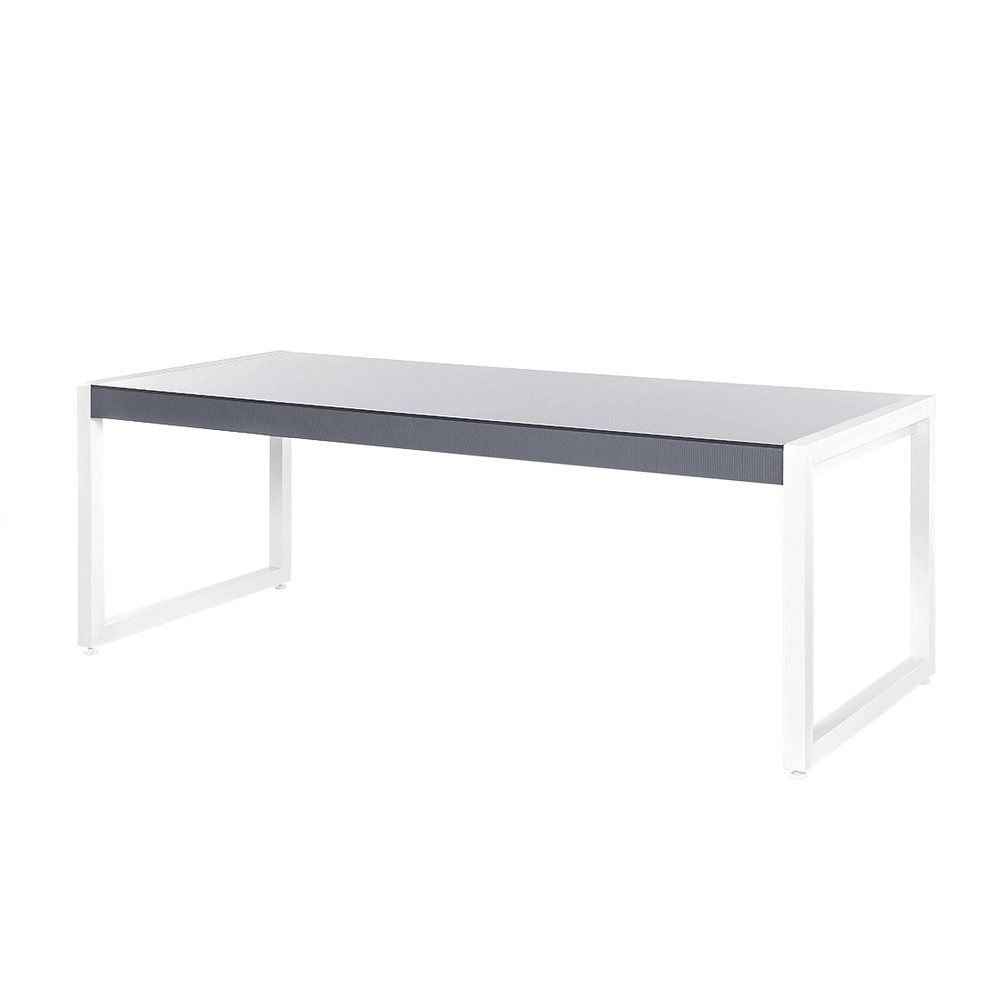 Zahradní stůl šedý / bílý 210 x 90 cm BACOLI - Beliani.cz