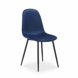Židle FOX VELVET Černá Konstrukce/Tmavě modrá ČAL.91