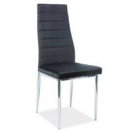 Židle H261 VELVET Chromovaný/Černý BLUVEL19