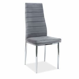 Židle H261 VELVET Chromovaný/šedý BLUVEL14
