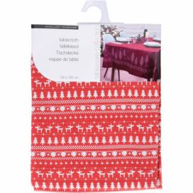 Home Styling Collection Ubrus - červená barva, vánoční téma, 18 x 130 cm