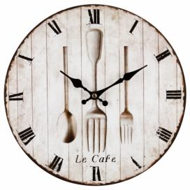Atmosphera Kuchyňské nástěnné hodiny Le Cafe Římská čísla, béžová, O 28 cm
