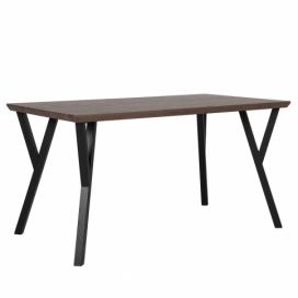 Jídelní stůl 140 x 80 cm, tmavé dřevo s černým BRAVO
