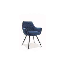Židle LINEA VELVET Černá Konstrukce/tmavě modrý BLUVEL 86