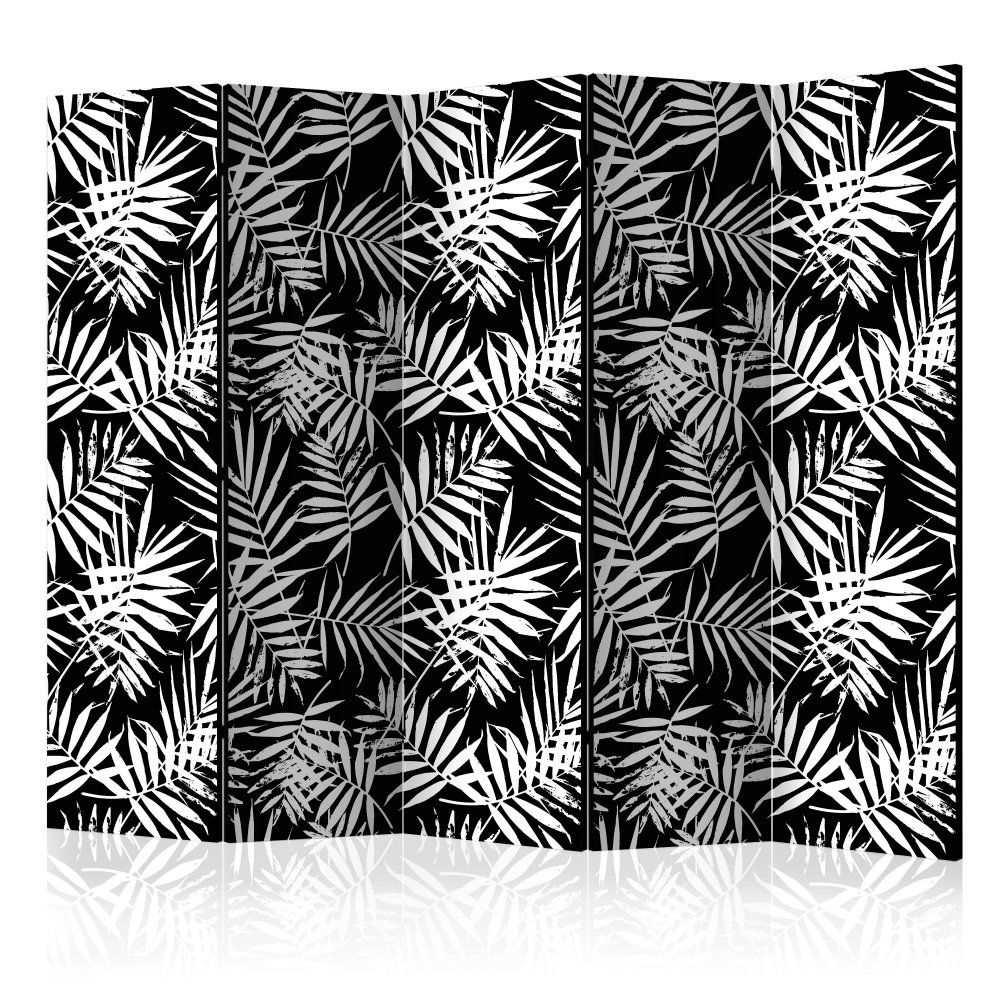 Paraván Black and White Jungle Dekorhome 225x172 cm (5-dílný) - DEKORHOME.CZ