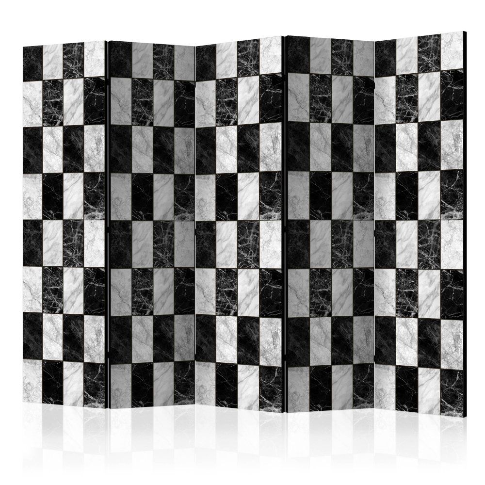 Paraván Checker Dekorhome 225x172 cm (5-dílný) - DEKORHOME.CZ