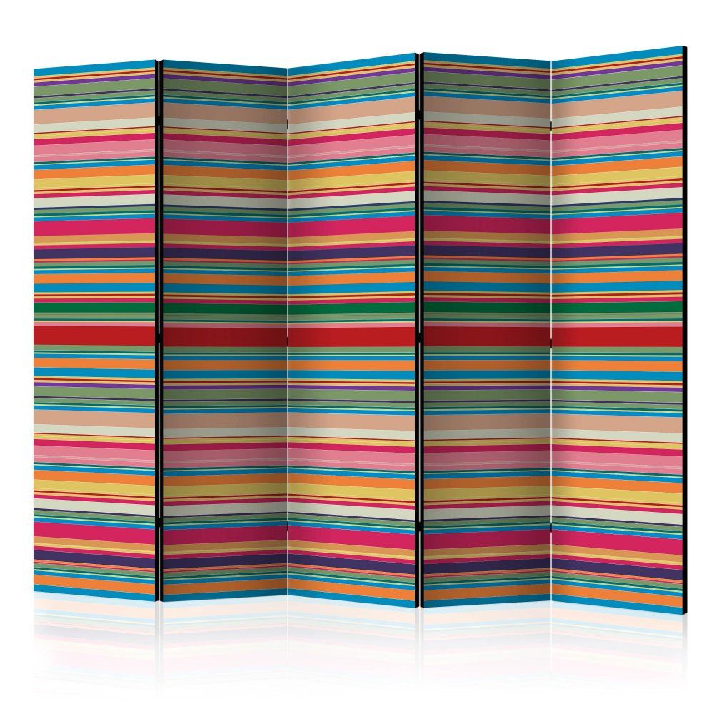 Paraván Subdued stripes Dekorhome 225x172 cm (5-dílný) - DEKORHOME.CZ
