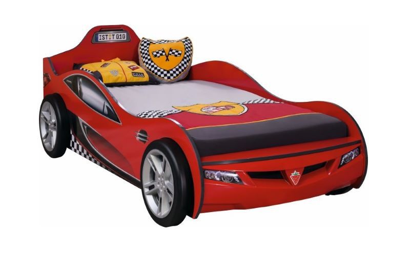 Dětská postel auto SUPER 90x190cm - červená - Nábytek Harmonia s.r.o.