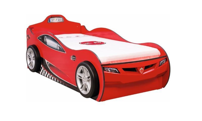 Dětská postel auto SUPER s přistýlkou 90x190cm - červená - Nábytek Harmonia s.r.o.