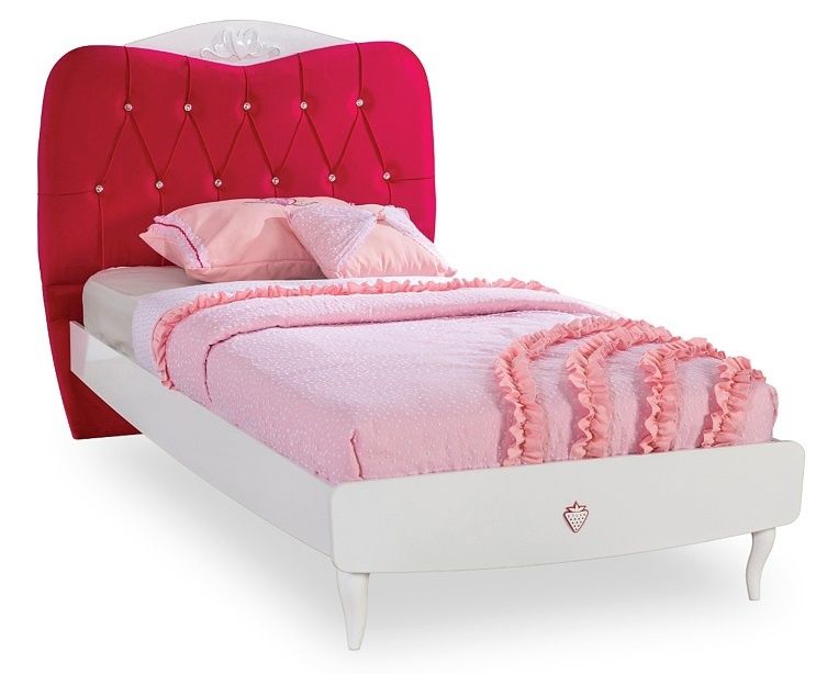 Dětská postel Rosie 100x200cm - bílá/rubínová - Nábytek Harmonia s.r.o.